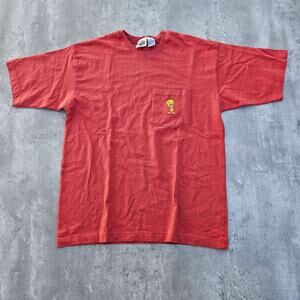 Vintage Tweety Bird Pocket Tee Size M Peach
